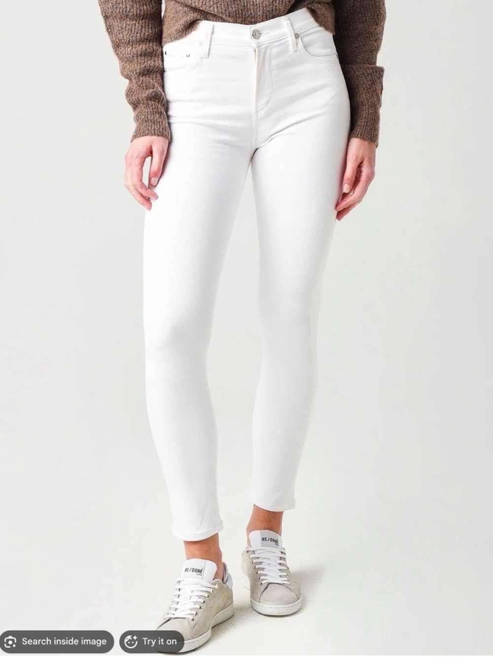 Citizens Of Humanity Women's Rocket Ankle White Skinny Jean Casual Minimalist